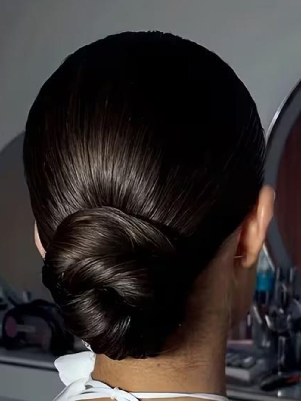 BIRD NEST BUN in Darkest Steel Grey